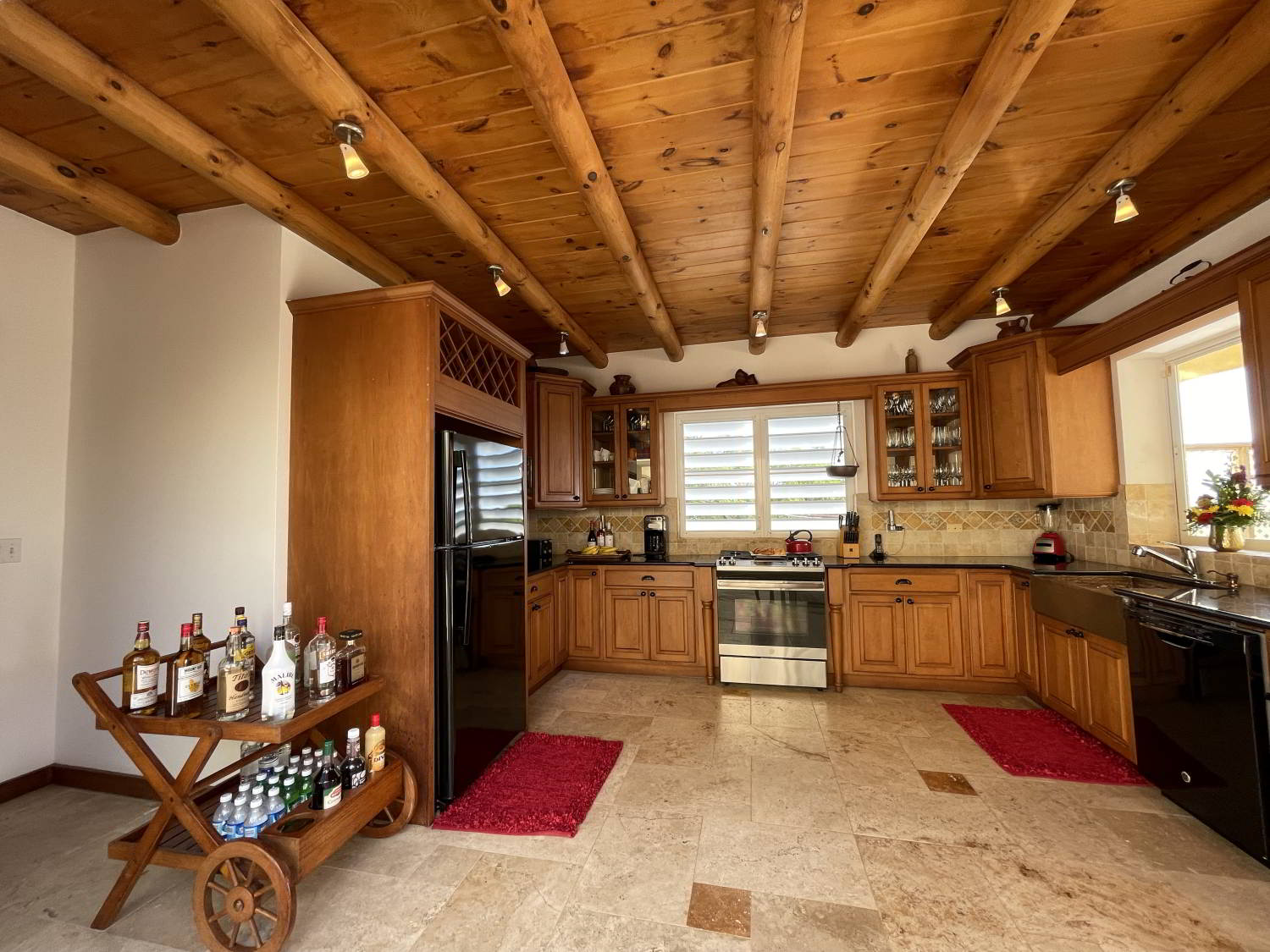 Warm wood kitchen at Spyglass Hill Villa